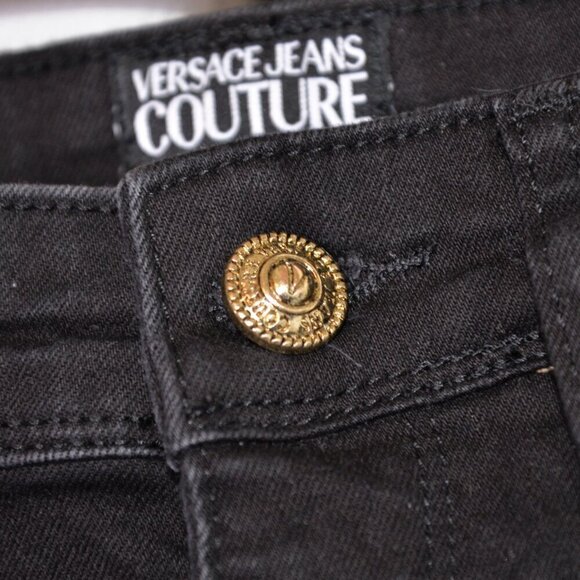Versace Black Slim Fit Jeans Sz 24 - Picture 5 of 9